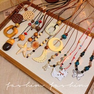 Acorn Forest Series Plant Dried Fruit Sweater Chain Long Ethnic Accessories Men Women Hand-woven Cot