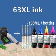 HP 63 ink HP 63XL ink HP63XL refillable ink compatible for HP  1110 1111 1112 2130 2131 2132 2134 21