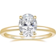 EAMTI 3CT 925 Sterling Silver Engagement Ring Oval Cut Single Cube Zirconia CZ Wedding Ring, Suitabl