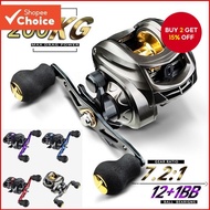 NEW UP 200kg Max Drag Fishing Reel AK2000, 7.2:1 High Speed Baitcasting Reel with Magnetic Brake