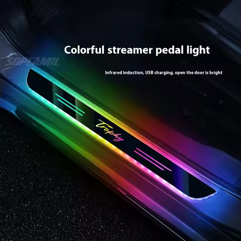 Wireless LED Car Door Threshold Welcome Pedal Light Mood lamp For MG ZS HS ES5 MG4 EV EZS ONE MG S5 