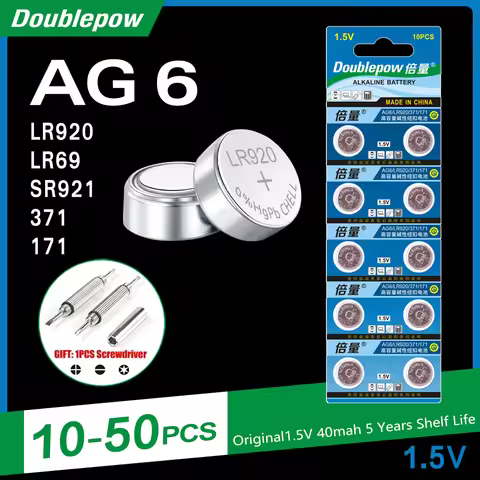 Alkaline Button Battery AG6 LR920 371 171 LR69 Sr921 1.5V Coin Cell Environmentally Friendly for Chi