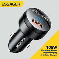 Essager 105W 2C+A Car Charger USB Type C PD Fast Charging Phone Quick Charge for iPhone15 Huawei Mat