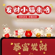 Can Open Tickets Cute Lucky Cat Computer Screen Monitor Ornaments Office Work Position Desktop Decor