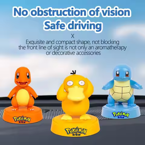 Pokemon Action Anime Figures Pikachu Toys Model Charmander Psyduck Squirtle Car Air Fresheners Acces