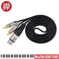 Stereo Audio Cable Connector Y Splitter Wire 1 XLR Female to 2 RCA Male Plug