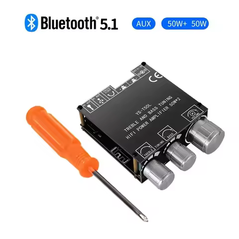 Bluetooth 5.0 2x50W HIFI Power Subwoofer Amplifier Board Stereo Digital Audio Power Amplifier AMP AU