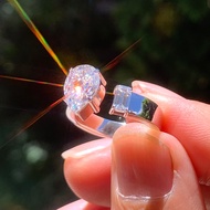 2ct moissanite ring Open ring Water Drop Pear Shape Unique Niche High-End moissanite ring