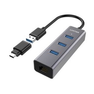 Unitek 4-in-1 USB 3.0 Ethernet Hub with USB-C Adapter