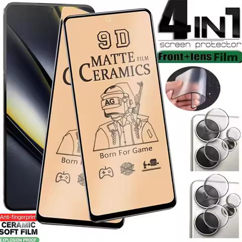 4in1 Matte Ceramic Film For POCO F6 M6 X6 F5 X5 X4 M4 M3 X3 Pro NFC Camera Screen Protector For POCO