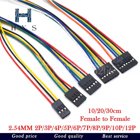 2.54MM 2.54 Wire Dupont Line 50cm female to female 1P2 3 4 5 6 7 8 9 10 12 Pin Dupont cable connecto