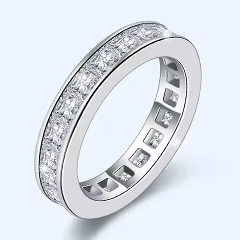 Luxury Ring Pave AAAAA Cz Silver Color Engagement Wedding Rings for Women men Vintage Party Jewelry 