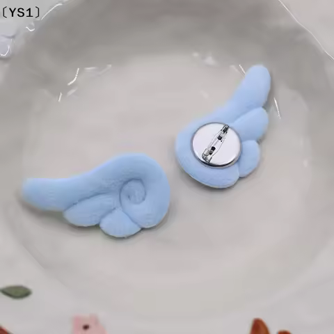 1 Pair Small Angel Wings Brooch Japanese Style Sweet Clothes Decor Y2K Plush Bag Hat Accessories
