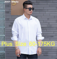 【Plus Size】Formal Shirts For Men Oversize Long Sleeve Red White Big Size 6XL 7XL 8XL 10XL Male Office Casual Business Loose Shirt