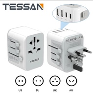 TESSAN 633FV-GR Universal Travel Socket Adapter Worldwide with 2 USB A and 3 Type C International Pl