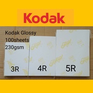 Kodak 3R/4R/5R/A4/A3/A3+ Glossy Photo Paper 230gsm 100sheets
