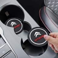 1/2Pcs Car Coaster Water Cup Bottle Holder Anti-slip Pad Mat Silica Gel Bottle Holder Pad For Citroe