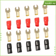 [LovoskibcMY] 5 Pairs 4 AWG Gauge Fork Terminals Wire Connector Kit Positive+Negative
