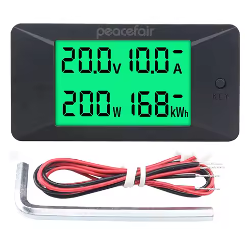 DC 0-300V 0-300A 100A 200A Voltmeter Ammeter Wattmeter Digital LCD Voltage Amps Power Energy Multi-F