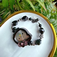Obsidian Faceted kt Cat Watch
