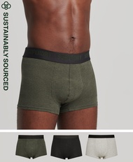 Superdry Organic Cotton Trunk Triple Pack - Black/Olive/Grey