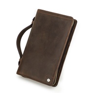 New store openingCONTACTS Crazy Horse Leather Family Passport Travel Wallets Card Holder Mens Bag Ai