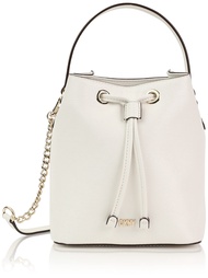 DKNY Bryant Drawstring Bucket Bag, White/Gold