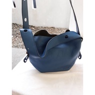 Authentic Rabeanco blue all leather 2 way bag