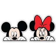 Imperial Vibes Disney Peeking Mickey Mouse & Minnie Mouse Car Decal, Waterproof, 4x3.8 & 4x3.2 Inche