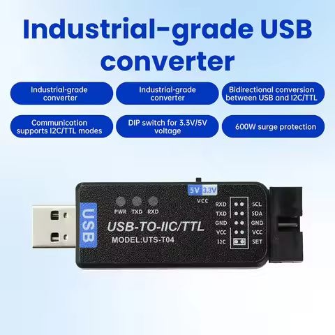 USB to IC2 IIC/TTL Serial Port Uart 2-In-1 Communication Module Ch341T Serial Port Flashing Download