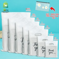 thank you plstic bag makapal quality white pattern 97~100 pcs per pak for packing gift bag