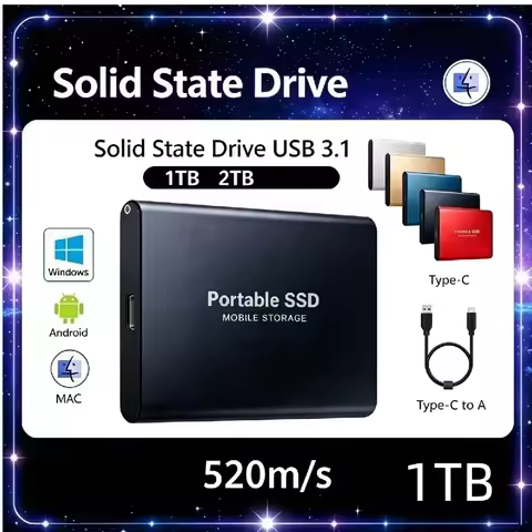 External Hard Drive 2TB High-Speed SSD 1TB Portable External SSD Hard Disk USB3.1 Solid-state Disk H