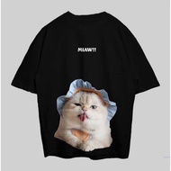 Cat Miaw Distro T-Shirts For Men And Women Adults/Kids T-Shirts 2-7 Years Short Sleeve