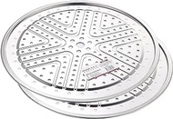 Steaming Plate, 2 Pack 10 Inch Round Food Grade Stainless Steel Steamer Plate for Food Steaming in Kitchen and Outdoors (26 cm)