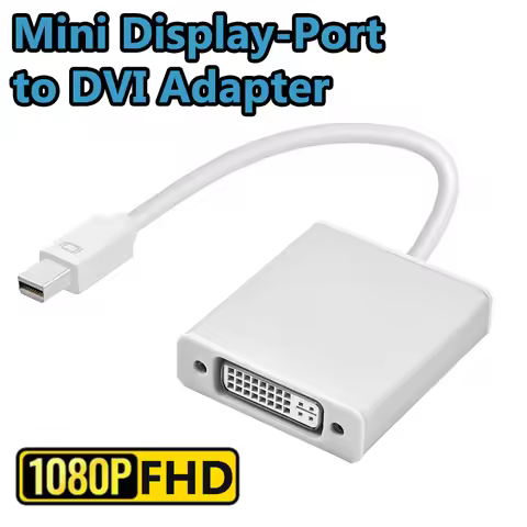 Mini DisplayPort to DVI Cable Thunderbolt 1/2 Compatible 1080P Mini DP to DVI-D Adapter Converter fo