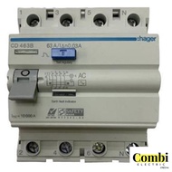 hager ELCB / RCCB  4P 63A  30mA / 100mA / 300mA RCCB / ELCB