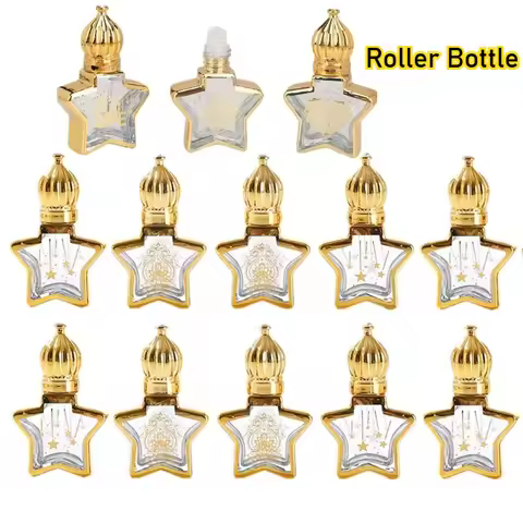 10PCS 8ml Empty Glass Perfume Roller Bottles Essential Oil Container Mini Portable Fragrance Roll-on