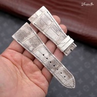 適用於寶格麗 Bvlgari Octo 鱷魚皮錶帶 30mm 喜馬拉雅白