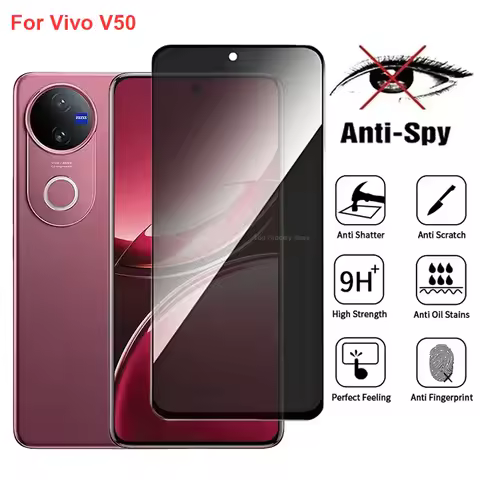 For Vivo V50 V2427 Anti Spy Privacy Tempered Glass Screen Protector Compatible For VivoV50 Full Cove