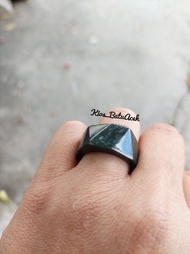 Cincin Batu Giok Hitam Black Jade Original Asli Aceh Bulat Timbul