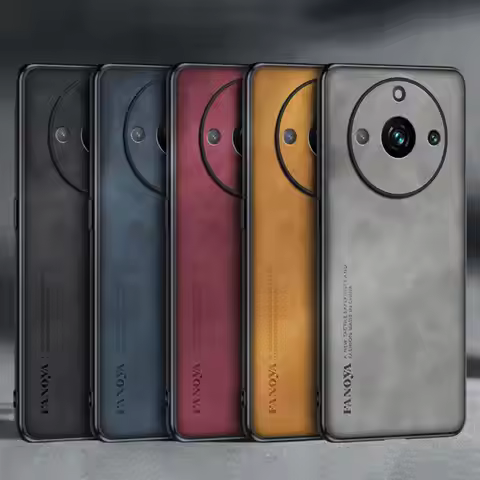 Luxury Vintage Sheepskin Leather Case For Oppo Realme 11 Pro Plus 5g Retro Men Business Back Cover R