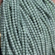 สร้อยคอหยกแท้ สร้อยพระหยก หยกเขียวสว่างเนื้อโปร่งแสง หยกแท้ 5mm ตะข้อM หัวจวดทอง3ไมคอล 5JA-LBL-4006