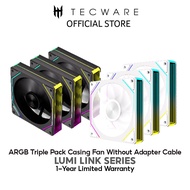 TECWARE LUMI LINK PWM TRIPLE PACK 120MM ARGB CAING FAN WITHOUT ADAPTER CABLE - BLACK / WHITE