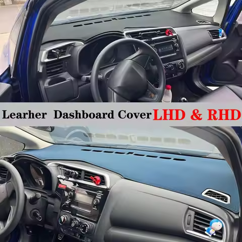 Dashboard Dash Mat Cover Leather Pad Sunshade Anti-UV Car Carpet Car Accessories For Honda Jazz Fit 