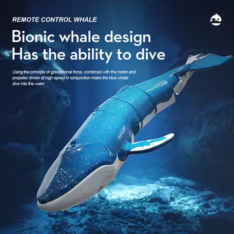 2.4G Mini RC Water Spray Dive Whale Dual Propellerf Drive Waterproof Wireless Remote Control Whale S