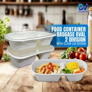 Eco-Friendly Oval Sugarcane Containers (No-Division & 2-Division)