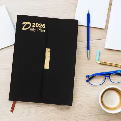 2026 A5 Daily Planner Notebook Dated Monthly Index Ink Resistant Paper Compact Business Office Acade