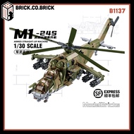 Đồ chơi Lắp ráp B1137 MI-24S 3 IN 1 Armed Transport Helicopter Machine 893PCS Mô hình Trực thăng Mi-