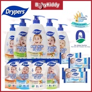 Drypers Baby Head to Toe Avocado | Fruit | Almond | Oat | Shea Butter (650ml | 450ml) | Wipes (2x80s