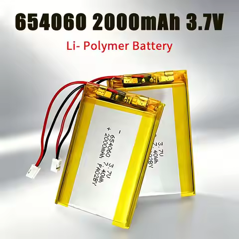 3.7V 2000mAh Battery 654060 LiPo Li-Polymer Rechargeable Li-ion Batteries for Heating Gloves Hand Wa